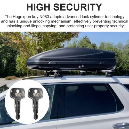 Hugexpen N083 Key Replacement for Thule Rack Core, Key Cylinder for Bike Rack Lock, Roof Cargo Lock, Roof Rack Locks, Cross Bars, Towers, Ski Rack Etc