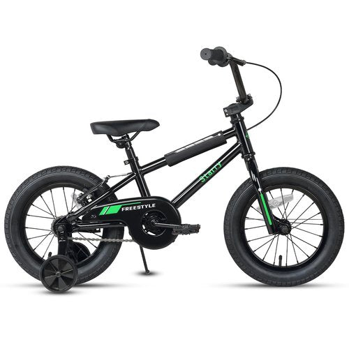cubsala 14 Inch Kids Bike BMX Style Bicycle with Training Wheels Coaster Brake for 3 4 5 Years Old Boys Girls, Black