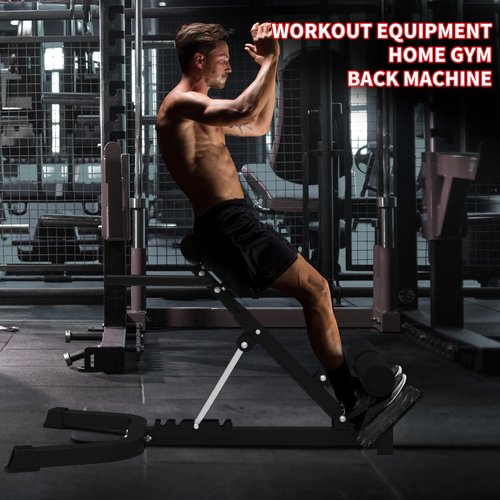 Dual Adjustable Roman Chair Back Extension Bench for Home Gym, 330lbs Weight Capacity, Adjustable Back Exercise Machine for Core Strength and Back Pain Relief