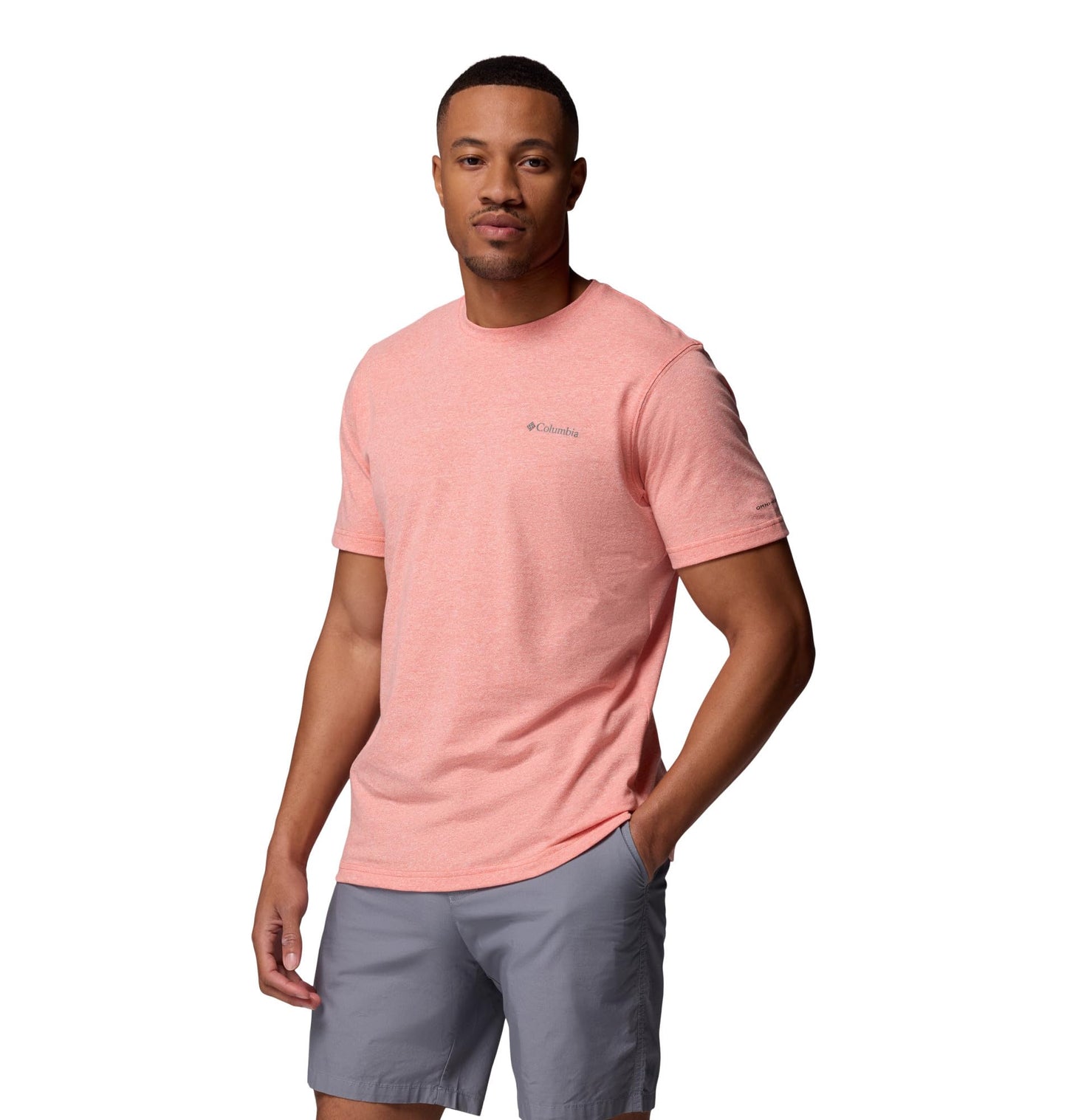 Columbia Mens Thistletown Hills Short Sleeve T-Shirt, Zing Heather, Small