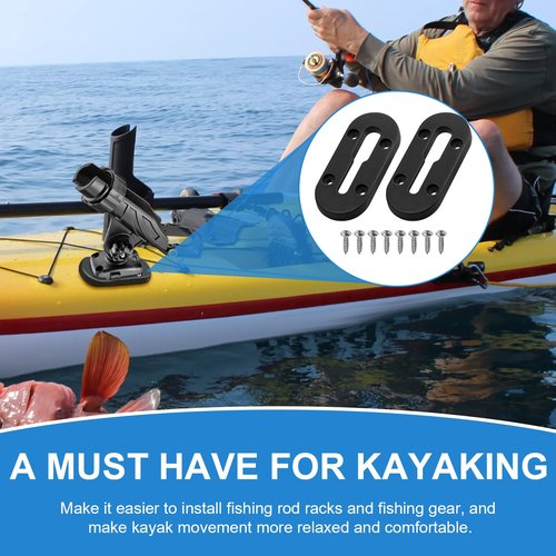 RPBKE Kayak Track, Kayak Track Mount, Kayak Low Profile Track, Kayak Rail Track, Kayak Gear Track Accessories for Fishing Rod Holder, Cup Holder, Anchor Cleats, Paddle Holders (4 in, 4 Holes, 2 Pack)
