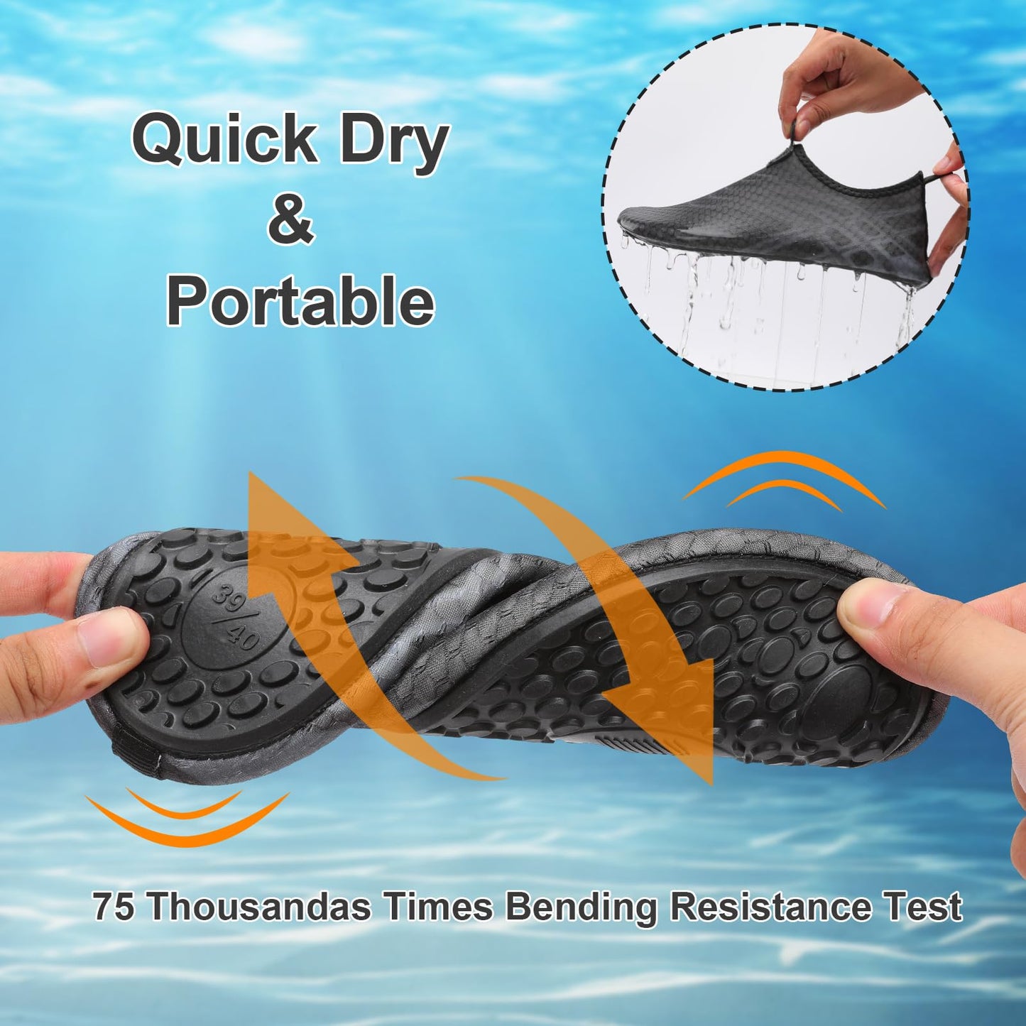 BARERUN Water Sports Shoes Barefoot Quick-Dry Aqua Yoga Socks Slip-on Men Women Black,Star,14-15 Women/12-13 Men