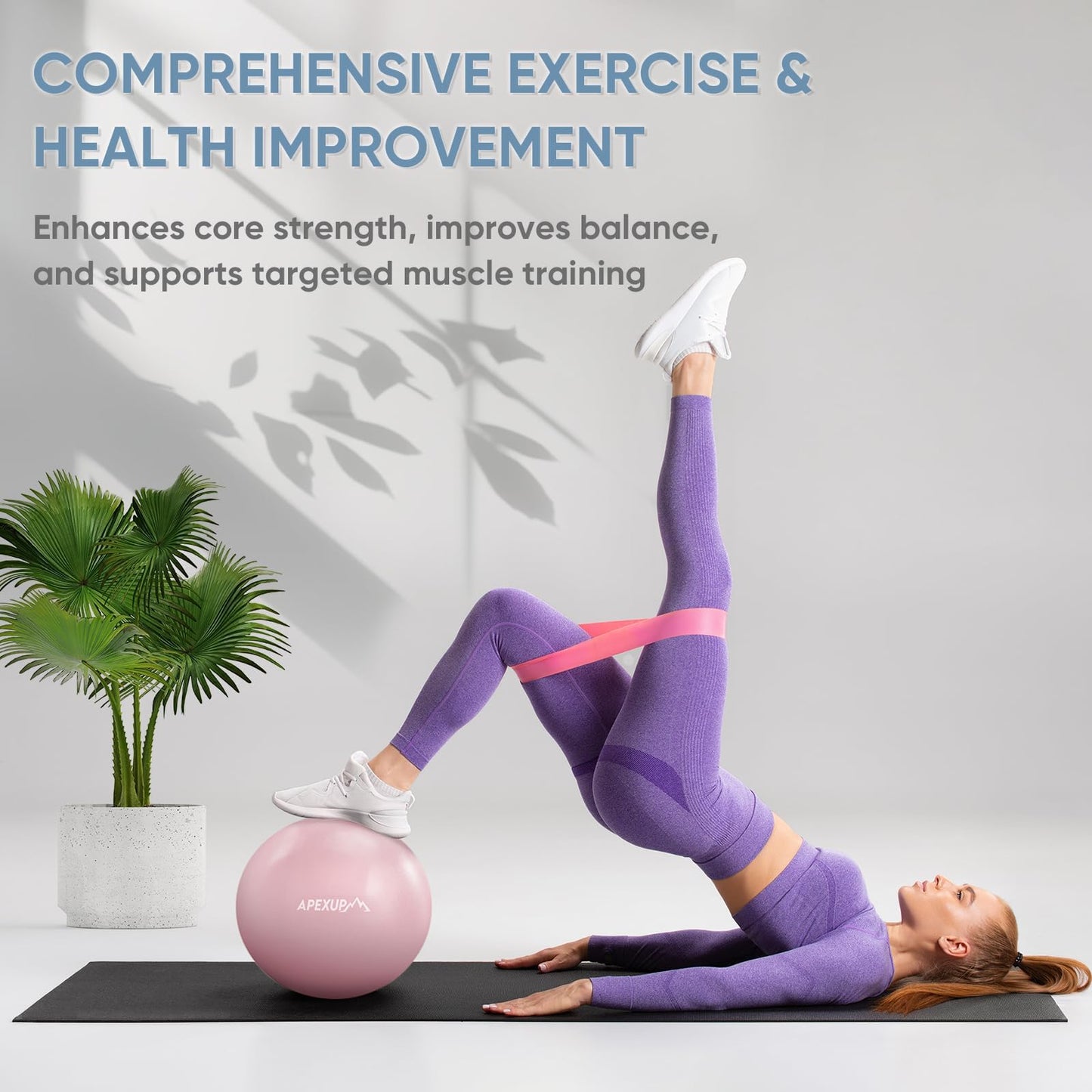 APEXUP 9 Inch Pilates Ball Small Exercise Ball for Yoga, Fitness, Balance, Core Workout, Physical Therapy (XXS (9") 23cm, Pink)