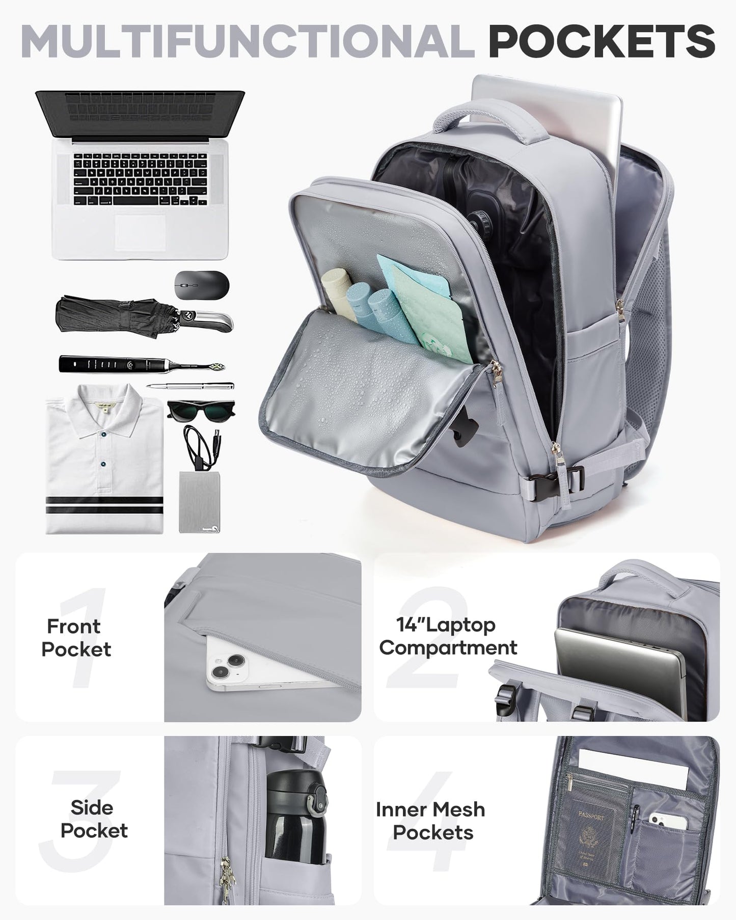 coofay Vacuum Backpack Travel with Pump Vacpack Travel Backpack with Vacuum System Mochila de Viaje Compresion al Vacio Easyvacpack Airbag Backpacks for Traveling Carry on Luggage