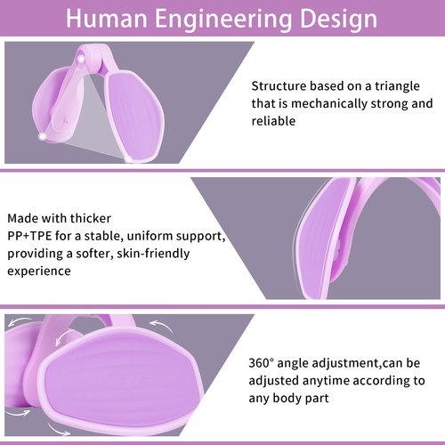 Thigh Master Hip Trainer Kegel Exerciser,Pelvic Floor Exercise Devices for Arm Leg,Inner Thigh Exercise Equipment Kegel Exercise Products for Women Home Gym (Purple)