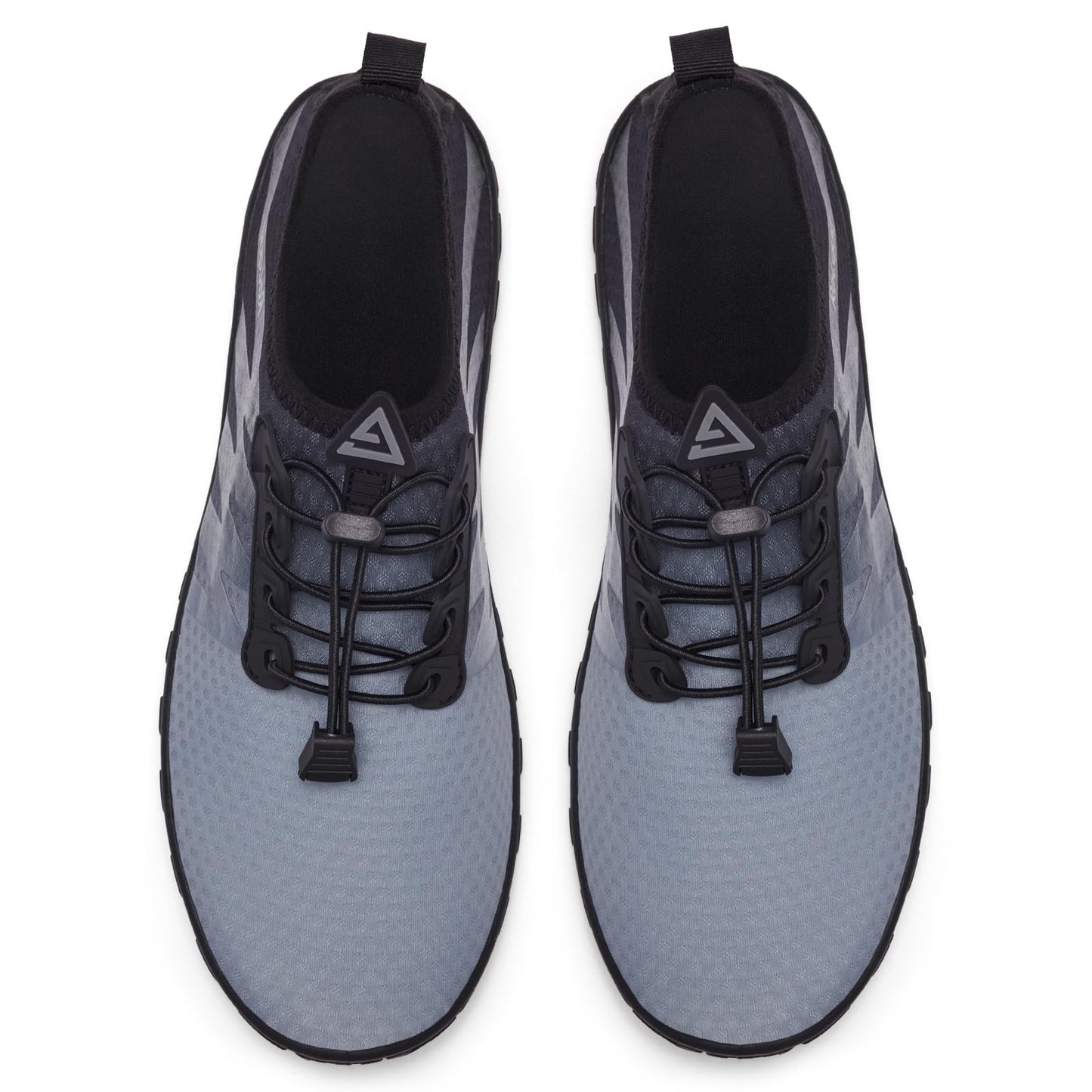 Racqua Mens Swim Water Shoes Barefoot Quick Dry Lightweight Pool Gradient Sports Beach Aqua Outdoor Shoes Grey/Black 11.5 Women/10.5 Men
