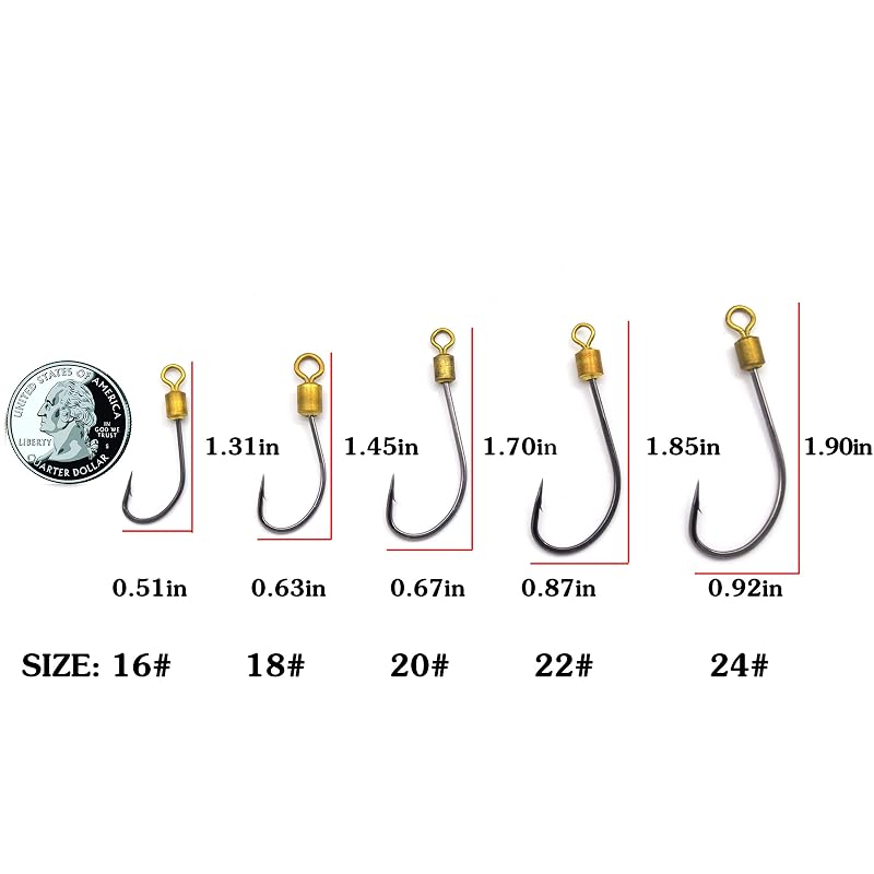 3-Pack 7-Strand Steel Wire Leader Rig with Swivels, Beads & Hooks - 22.8in Main Line, 14#