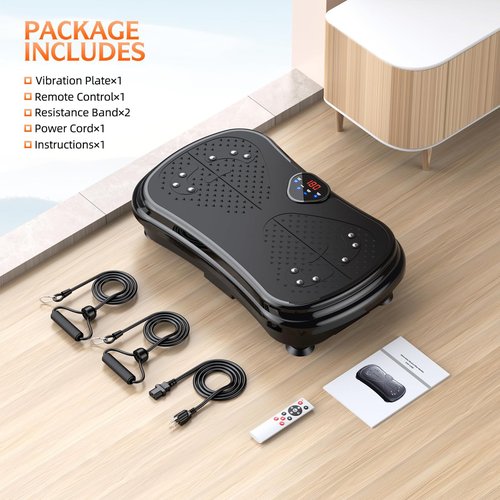 PUREROYI Vibration Plate Exercise Machine Weight Loss, Full Body Vibration Plate for Lymphatic Drainage, 180 Adjustable Speeds Vibrating Plate 400 Lbs Capacity Fitness Platform for Women Men