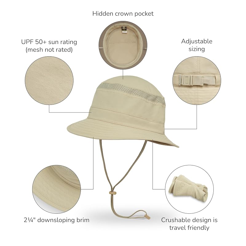 Sunday Afternoons Solar Bucket Hat UPF 50+ Cream Large - Outdoor Sun Protection