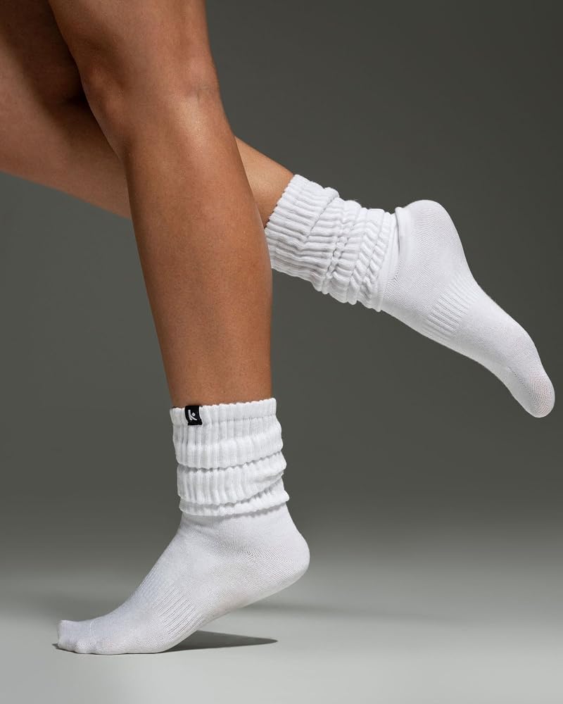 Scrunch Boot Socks for Women – Long Cozy Slouch Crew 3 Pairs, Mixed One Size Non-Cushioned