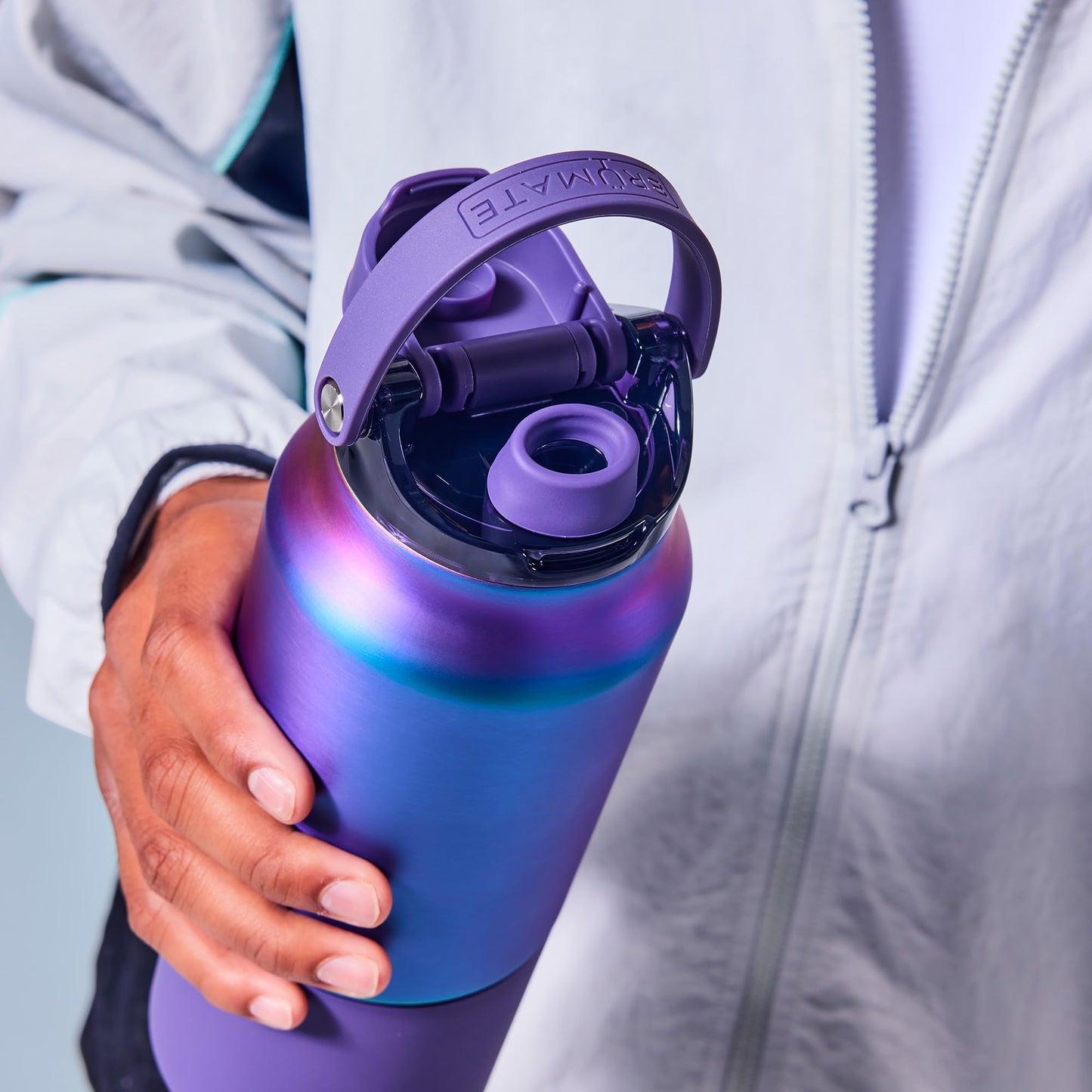 BrüMate Rise 35oz Water Bottle With 100% Leakproof Covered Silicone Straw | Insulated Stainless Steel Water Bottle With Removable Straw | Fast Flow | Soft Sip Silicone Spout | BPA-Free (Mocha)
