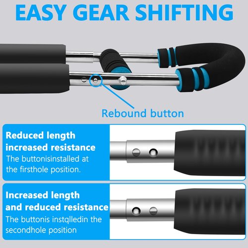 Chest Workout Equipment, 66-110lb Adjustable Arm Trainer, Chest Trainer for Men, Arm Workout Equipment, Portable Detachable Spring Resistance Home Fitness Equipment for Enhancing Upper Body Muscle