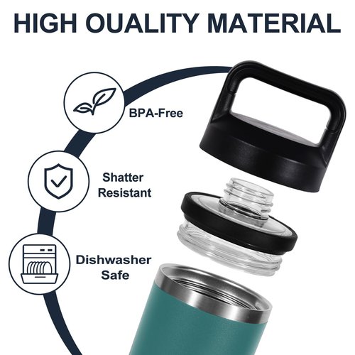 Screw Top Lid Replacement for YETI Rambler Bottle 18/26/36/46/64oz，Compatible with YETI Chug Cap Replacement Lids，Leak-Proof, Durable & Dishwasher-Safeï¼? Pack (1)