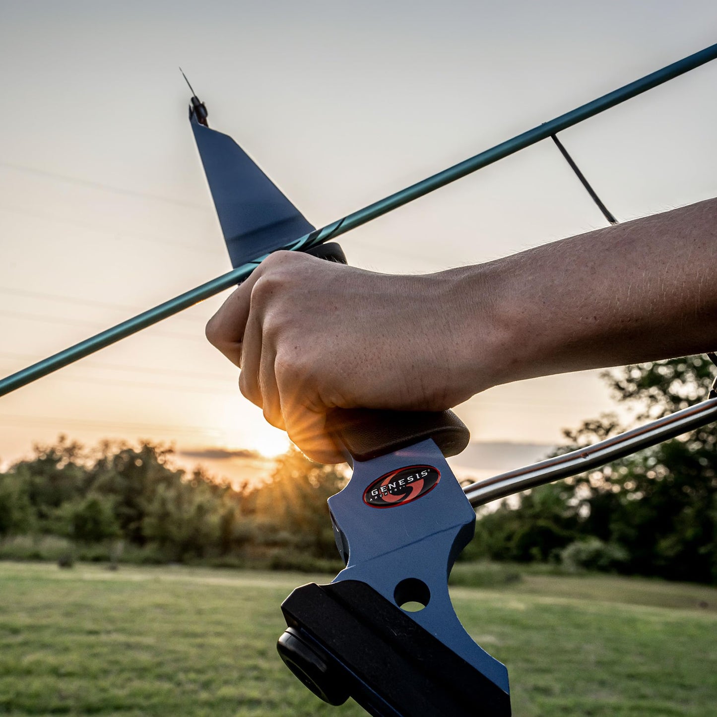 Genesis Archery Original Compound Bow with Adjustable Riser, 15"-30" Draw Length, 10-20 lb Draw Weight, All Skill Levels, Draw Hand - Right, Blue
