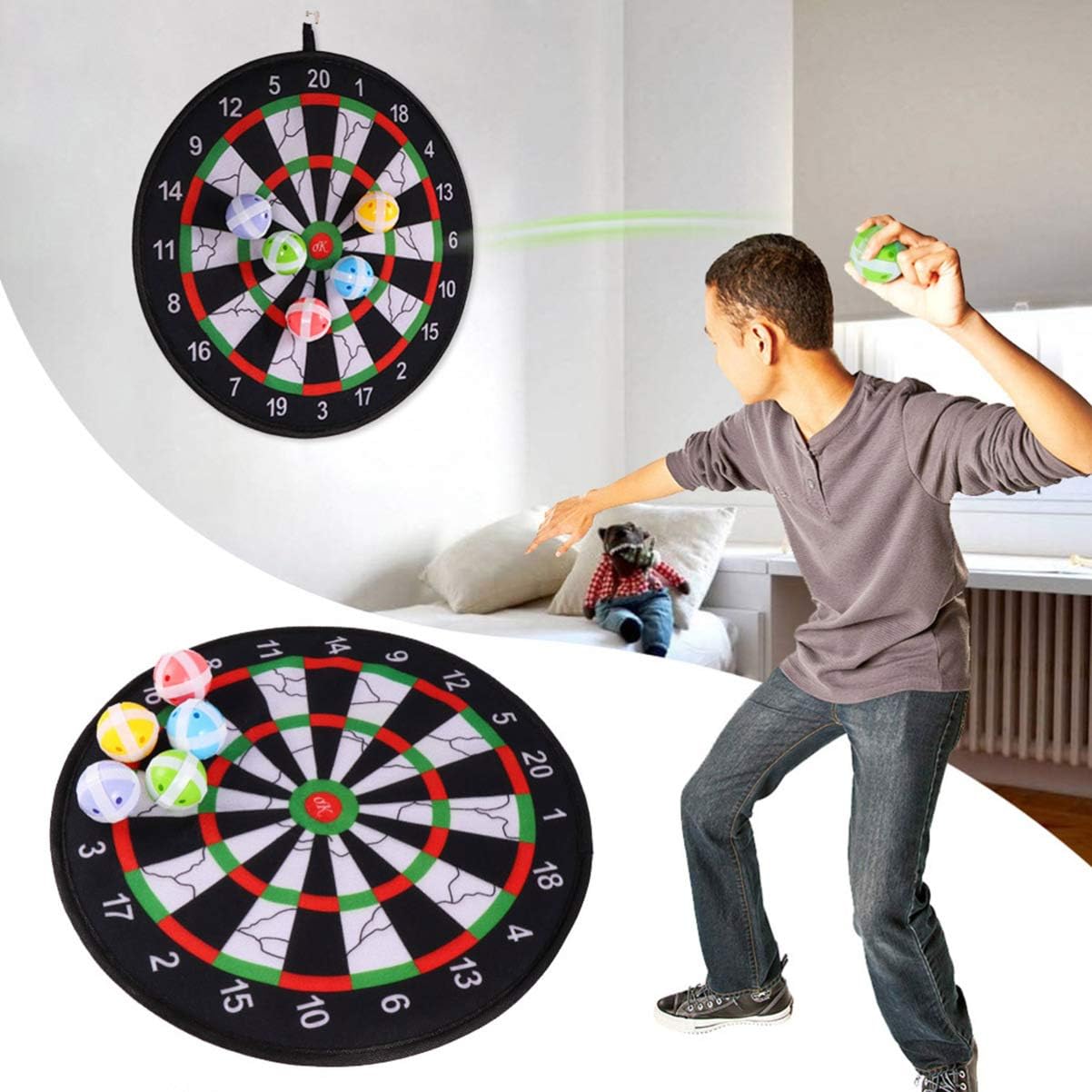 1set Delicate Round Cloth Dart Board Toy Kit Parent-boy Girl Interactive Sticky Soft for Indoor Fun Lightweight and Portable for Boys and Girls and Adults