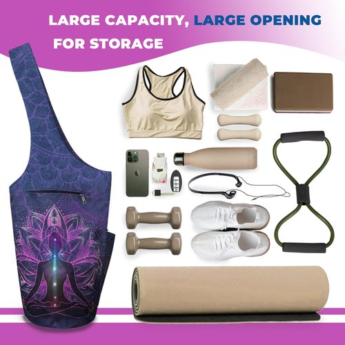 saniwu Yoga Mat Bags for Women Fit Large Capacity Gym Mats Blocks with Waterproof Wet Pocket Durable Pilates Tote