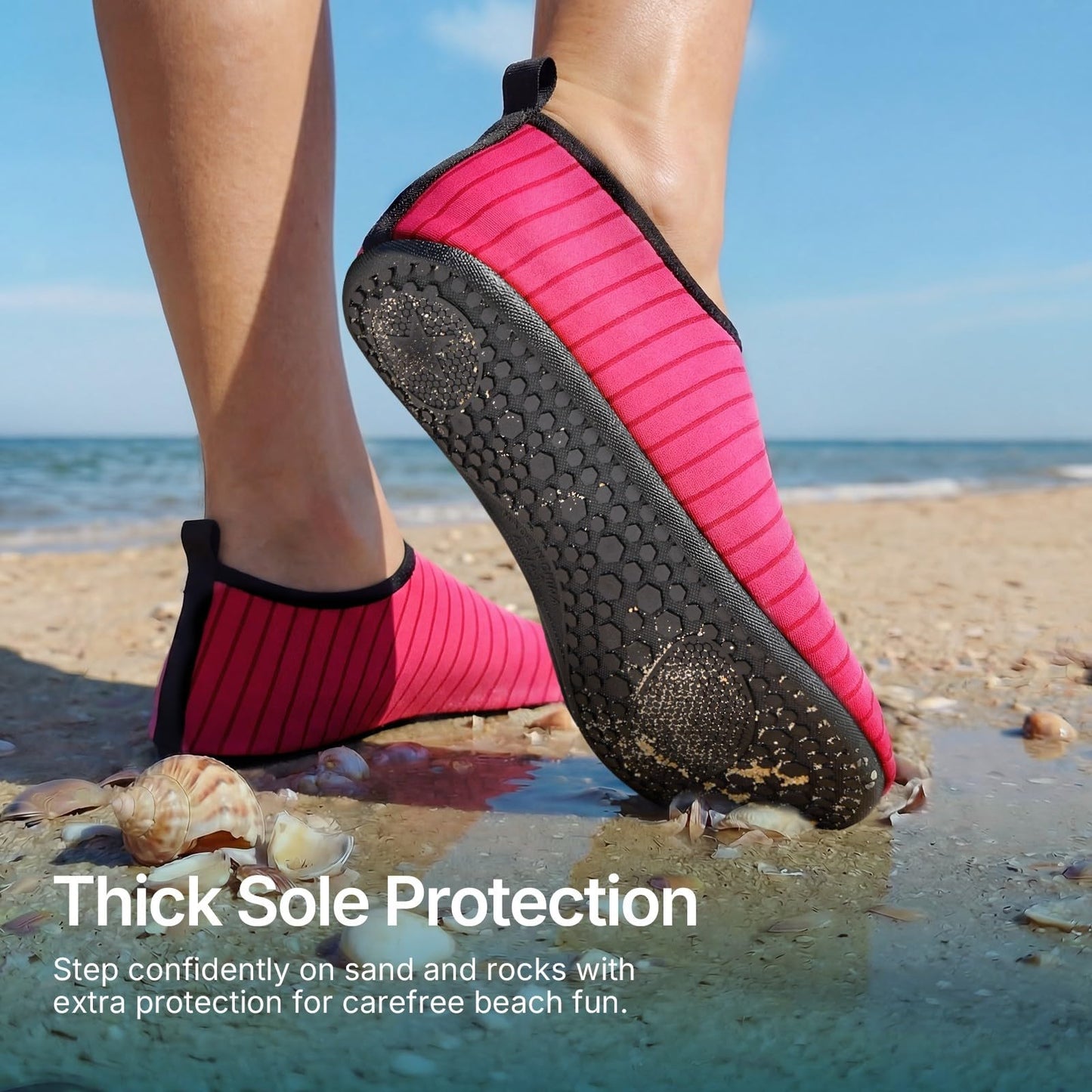 Water Shoes for Women Men Quick-Dry Aqua Socks Swim Beach Barefoot Yoga Exercise Wear Sport Accessories Pool Camping Must Haves Adult Youth Size 7-8Women/6-7Men