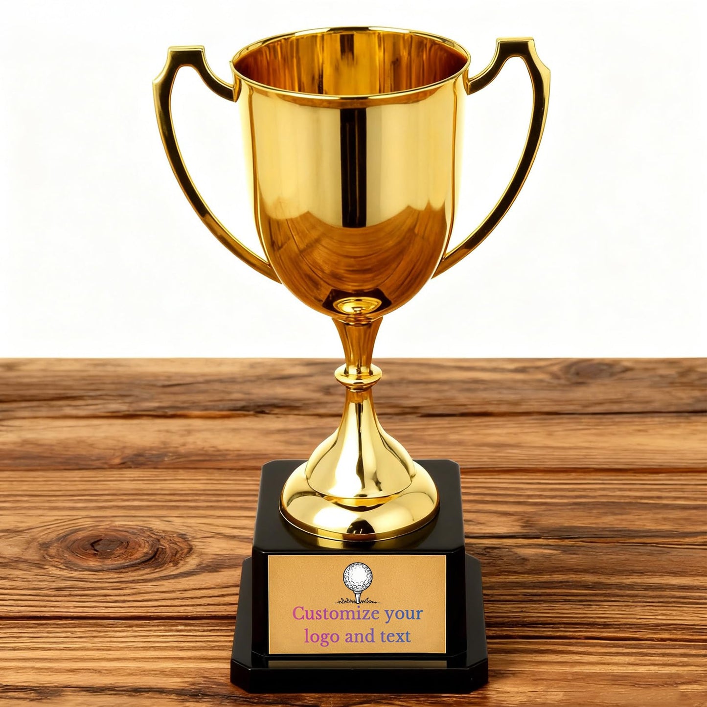 Overket Customizable Trophy - 7.5" Gold ABS Plastic, Personalized Trophy, Perfect for Sporting Events, Family Events, and Office Contests | Beautiful and Durable Display Gift