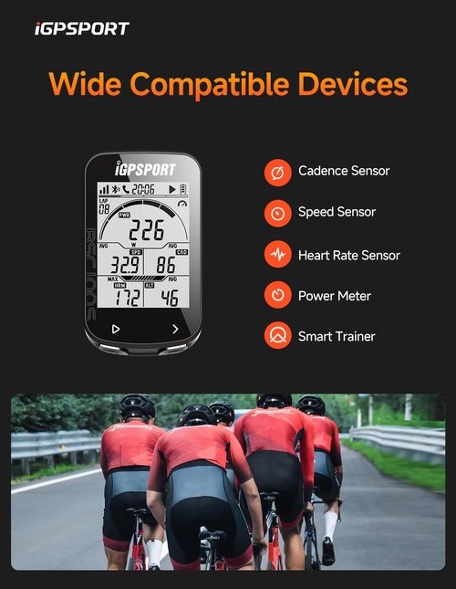 iGPSPORT BSC100S GPS Bike Computer Wireless, 2.6 inch LCD Display 40H Rechargeable Waterproof Cycling Computer (BSC100S)