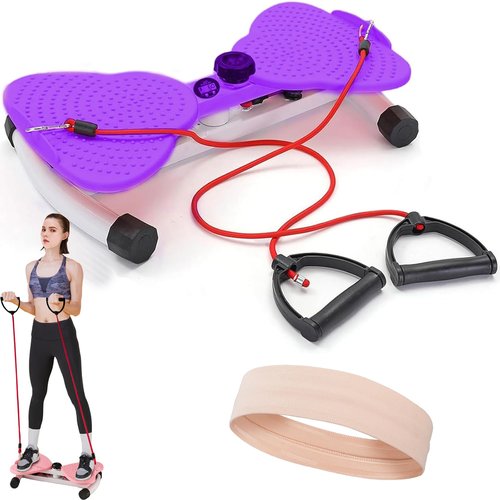 Flex Forge Pilates Twister, Flexforge Core Train, Flexforge Pilates Twister, Waist Twisting Machine with Counter, Home Gym Equipment for Women/Men (Purple)