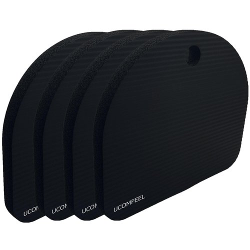 UCOMFEEL Waterproof Stadium Seat Cushions 2 Pack with Cut in Handle, 15.4x13x1.2 inches, Lightweight & Portable Foam Stadium seat pad, Set of 2 (Black)