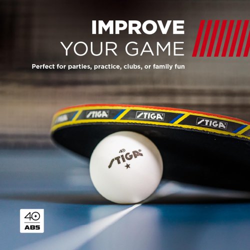 STIGA Ping Pong Balls – 6pk White 1-Star Table Tennis Balls, Official Size 40mm ABS Balls, Ultimate Durability for Indoor/Outdoor Ping Pong Tables