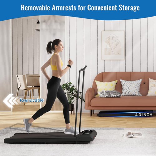 SEVOBAL Under Desk Walking Pad, Treadmill with Handles, Quiet Adjustable Portable Speed Jogging Smart Mat Work, Walking Pad Treadmill Compact & Portable with Remote Control, for Home Office, Dark Blue