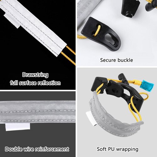 ohohulo 2pcs Bikes Ankle Leg Strap Pant Band Clip Strap Wrist Ankle Bind Band Adjustable Arm Band Reflective Trouser Strap
