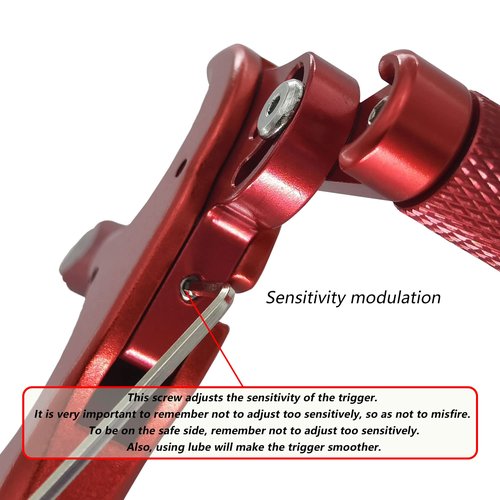 xxiaojun Compound Bow Aid Releaser and D Loop Rope，Adjustable Can Rotate 360° Thumb Release Bow Aluminum Alloy Aids，Archery Release Aids (4 Fingers - Bow Release -Red)