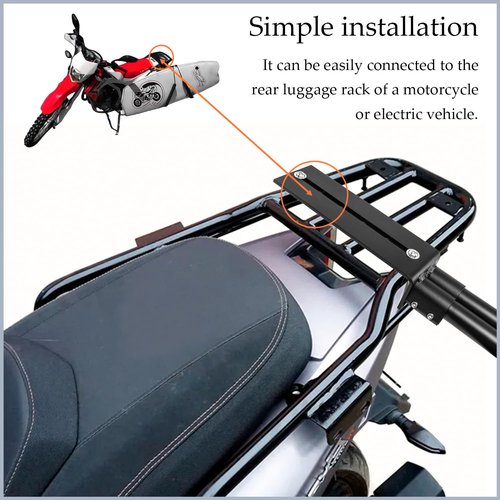 FTGear Portable Bicycle Surfboard Racks, Aluminum Alloy Surfboard Rack and Holder with Mounting Hardware, Easy Assembly for Motorcycle, Mopeds and E-Bikes, Black, KVG-IL0-E07901