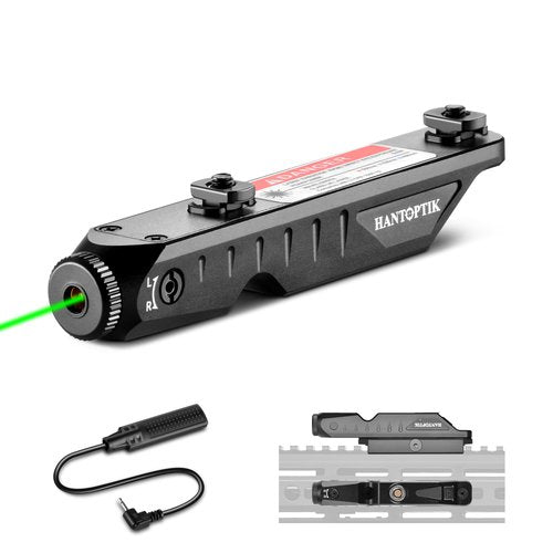 Hantoptik Green Tactical Laser Sight Compatible with M-Lok and Picatinny Rail,Increased a Remote Pressure Switch,IIIA Class Laser Output ≤5mw