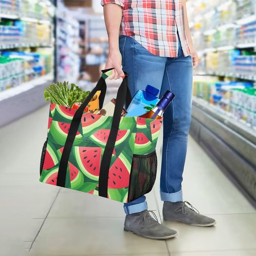 ALAZA Watermelon Slices Summer Waterproof Beach Tote Bags for Travel Camping, Exercise
