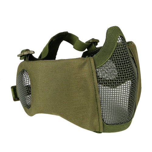 N / A Tactical Airsoft Half Metal Bottom Foldable Steel Mask with Half Face Protection and Hearing Protection