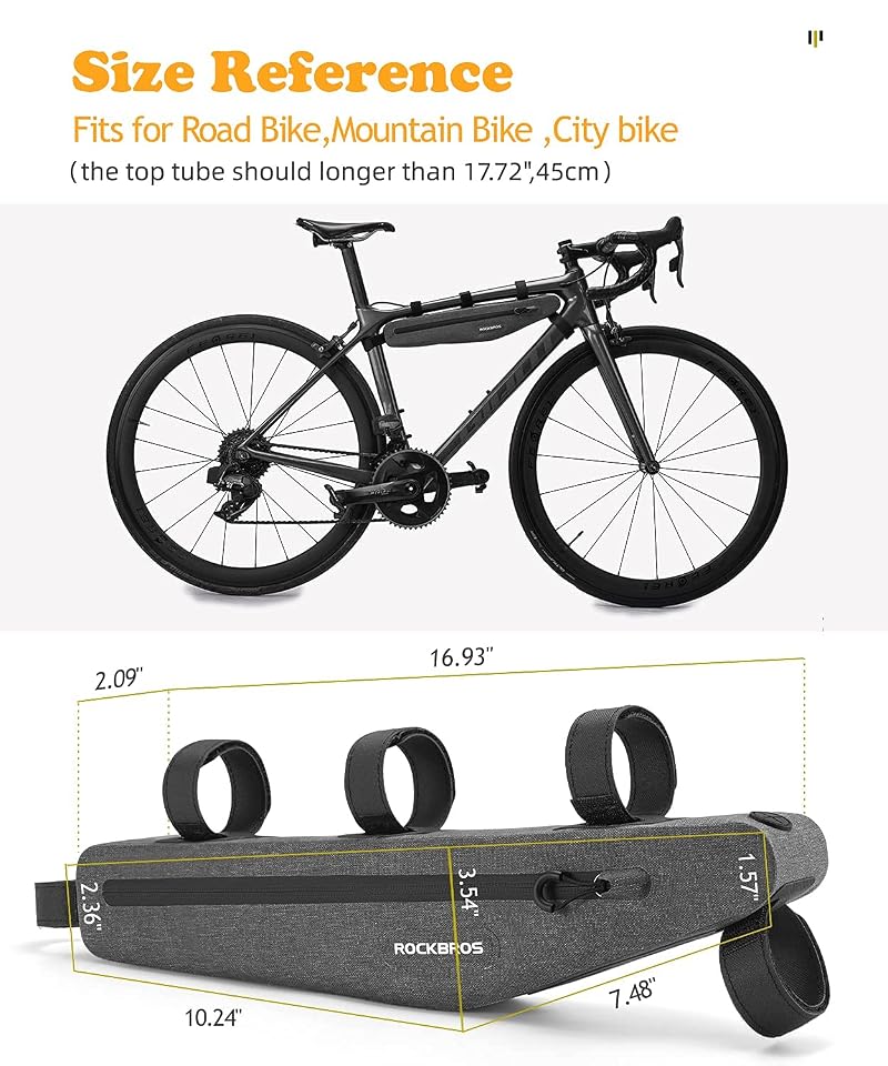 ROCKBROS Bike Triangle Frame Bag 1.5L Waterproof Top Tube Bag