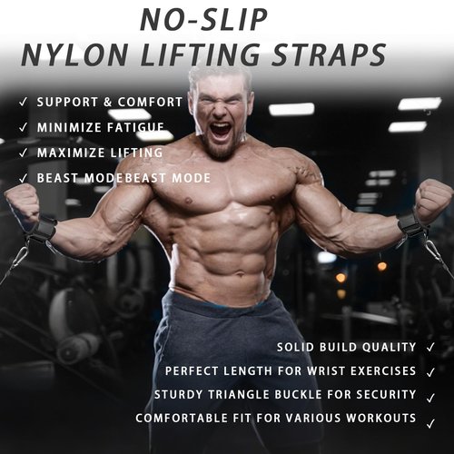 Lights Mountain Wrist Cuffs Weight Lifting Straps ??Heavy-Duty Cable Machine Attachments & Weightlifting Wrist Support for Lateral Raises, Pull Exercises & Strength Training