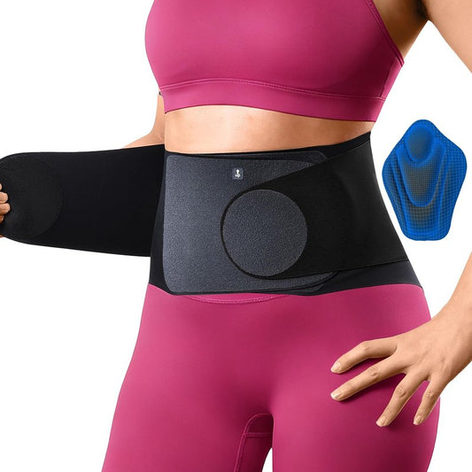 Fitomo 0.5mm Ultra Thin Back Brace for Women Men, Seamless Yoga Fabric for All Day Comfort, Wear under Clothes, Enhanced Lumbar Pad for Lower Back Pain Relief, Sciatica, Posture, Lifting, Black, Size L