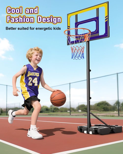 TONBUX Kids Basketball Hoop Adjustable 3.5-7ft, Portable Basketball Hoop & Goals for Kids/Teens/Youth in Backyard/Driveway/Indoor, Shatterproof PC Backboard and Multifuctional Base