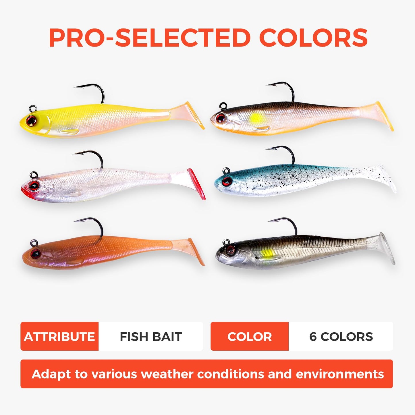 Autumnswan Easy Catch Pre-Rigged Soft Lures,Baits for Bass Fishing - Jig Heads Soft Plastic Walleye Lures,Slow Sinking Fishing Bait for Freshwater Saltwater, Bass Trout Fishing Lures & Gifts