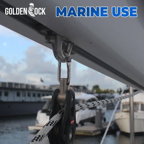 GOLDEN COCK 1/6" x 5.5" (4mm x 140mm) UHMWPE Dyneema Soft Shackles - Soft Connector 2205 LBS Breaking Strength, Marine Rigging Soft Shackle for Sailing Boating Yacht