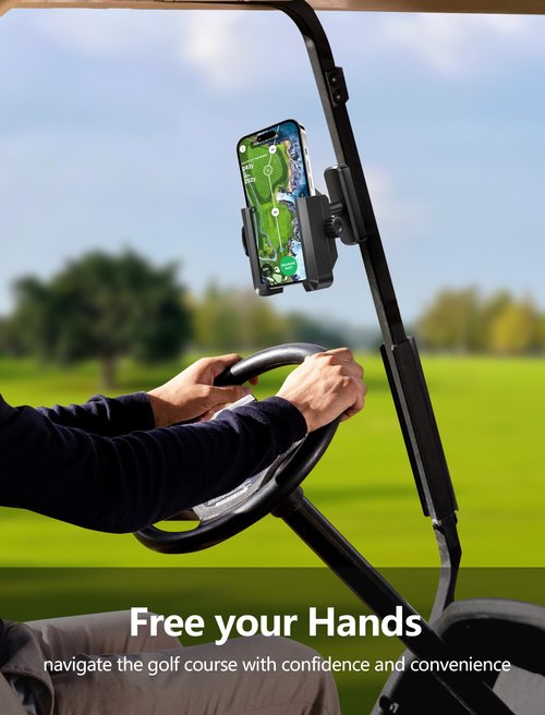 TOPGO [2025 Upgraded] Magnetic Golf Cart Phone Holder for Club Car/EZGO/Yamaha, Universal Phone Holder Up to 7 inch for iPhone/Galaxy/Pixel, Golf Accessories for Men Women