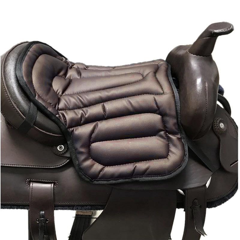 Brown 50x40cm Western Saddle Tush Cushion Pad, Shock Absorbing Saddle Pad