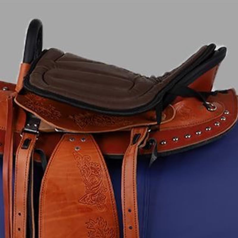 Brown 50x40cm Western Saddle Tush Cushion Pad, Shock Absorbing Saddle Pad