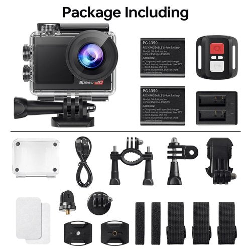 Hiicam Action Camera 4K60FPS 20MP with Touch Screen EIS Remote Control 131 FT Underwater Camera 5X Zoom Support Video&Photo Editing External Microphone Vlog Camera