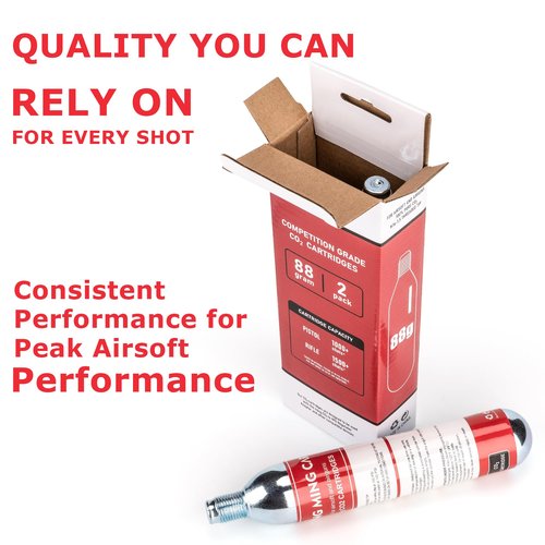 88 Gram CO2 Cartridges, M16 x 1.5 Threaded,High-Grade CO2 Cylinder CO2 Cartridges for Paintball Guns,Pellet Guns, BB Guns and Airsoft Guns (88g-2PCS)