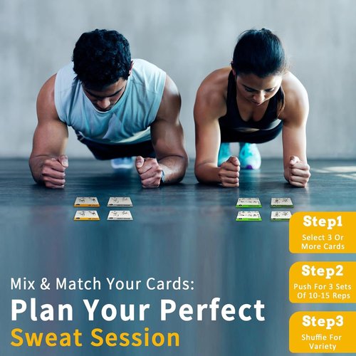 ELAORY Suspension Workout Cards, 62 Exercises Cards Deck Large Size 5" x 3.5" Fitness Cards for Women & Men, Beginner Fitness Guide to Training Exercises at Home or Gym (Suspension, Vol 1)