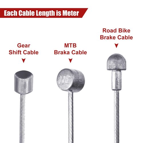 Boao Universal Bicycle Transmission Line Bicycle Shift Derailleur Cable and Brake Cable Kit for Mountain Road Bike Repair(Black)