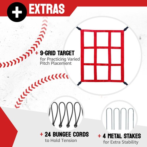 ZEALFEEL Baseball Rebounder Net, 5 Adjustable Angles 4x4.5FT Pitch Back Baseball Softball Volleyball Rebounder with 2 Strike Zones, UV Resistant, Pitchback Trainer for Ground, Line Drive & Fly Balls