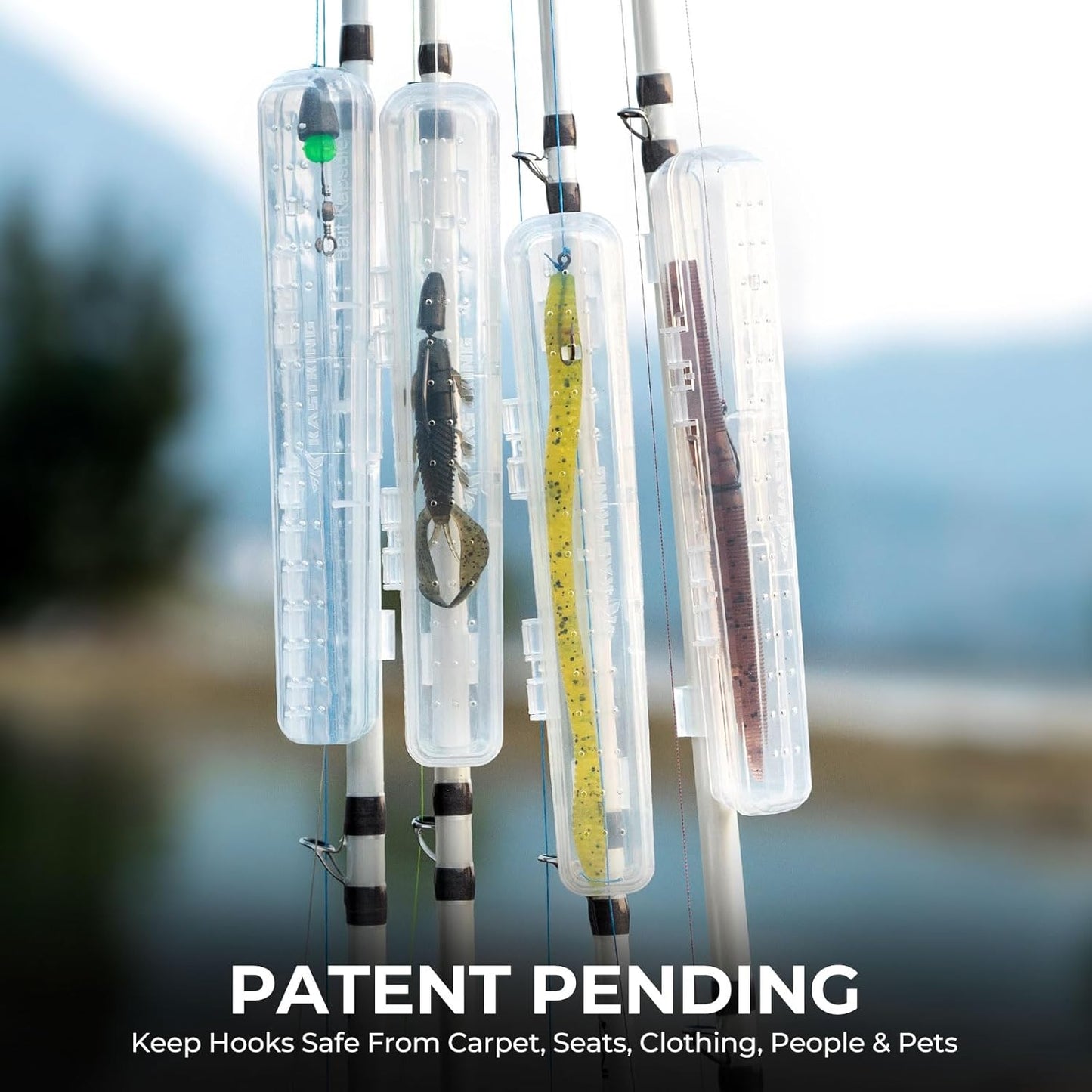 KastKing Bait Kapsule – Lure Cover with Vent Holes, Protects Hooks, Multiple Sizes (S, M, L, Jumbo,Drop Shot) - Multiple Attachments for Freshwater & Saltwater Fishing Gear. Patent Pending.