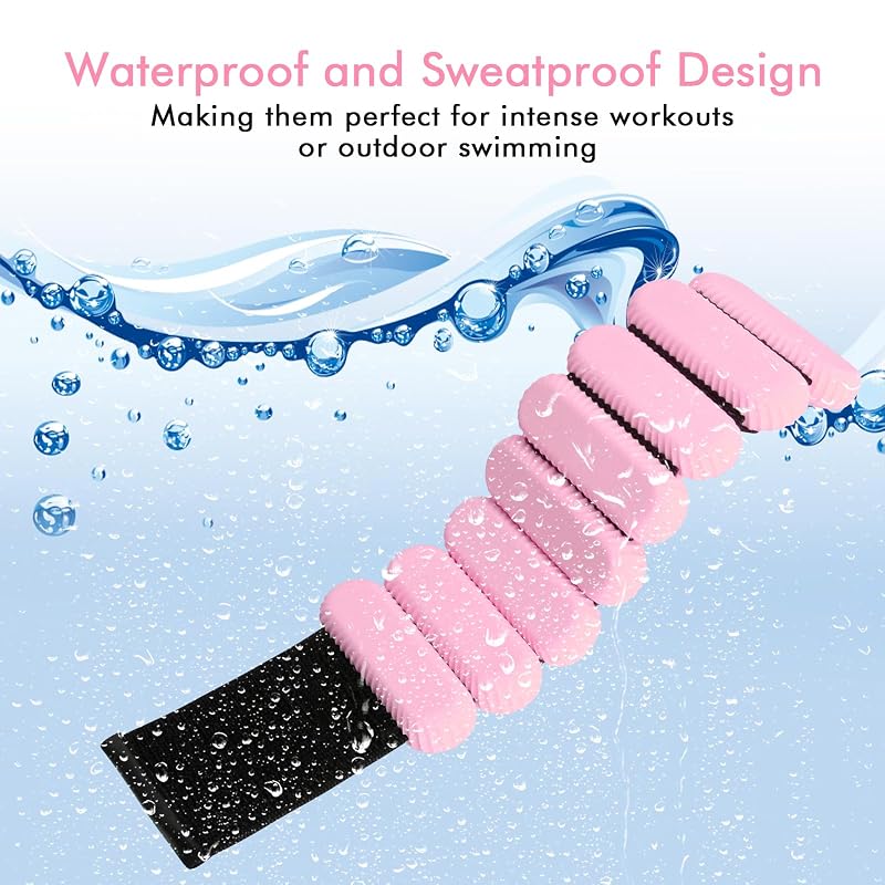 Pink Adjustable Wrist Ankle Weights 2 lb Set for Men Women - Silicone Comfort Fitness
