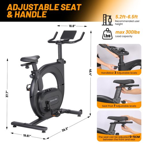 Exercise Bike,Flarhetoric Flywheel Weight 22lbs,Stationary Bike With Exclusive App, Indoor Bike Trainer With Maximum Weight Capacity 300 Lbs, Tablet Mount And Record Sports Data